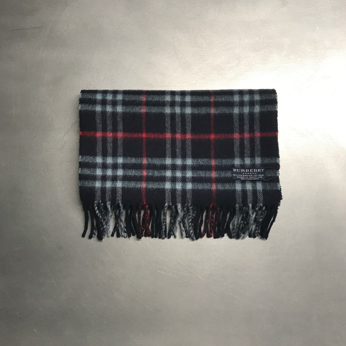 버버리 정품 캐시미어/울 머플러 네이비 상품이미지2