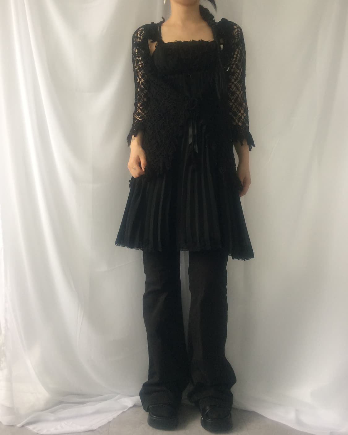 Crochet drape point cardigan 상품이미지5