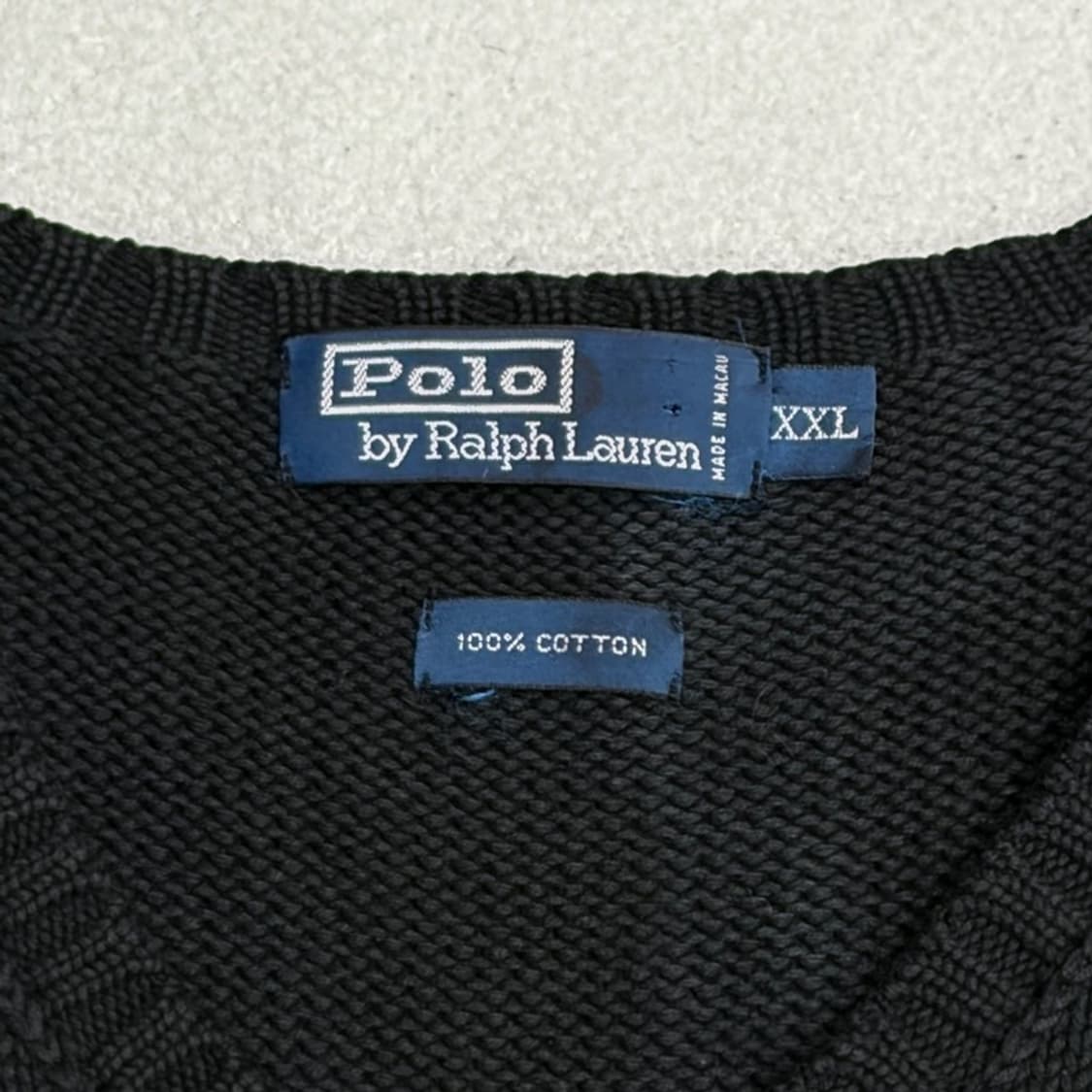 POLO 블랙 레드 포니 니트 코튼 베스트 XXL 상품이미지4