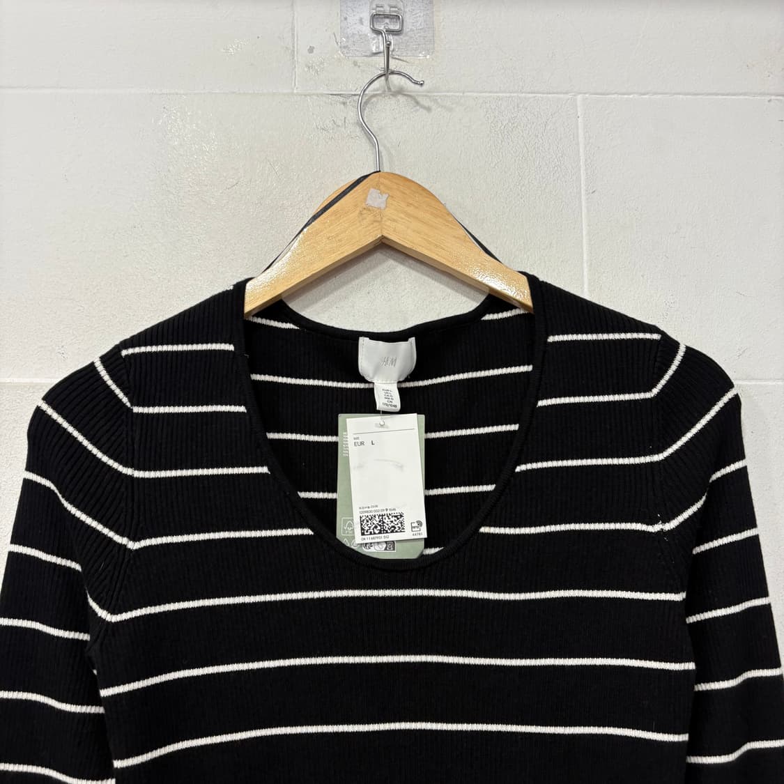 (새상품)H&M 스트라이프 골지 니트 탑 상품이미지2