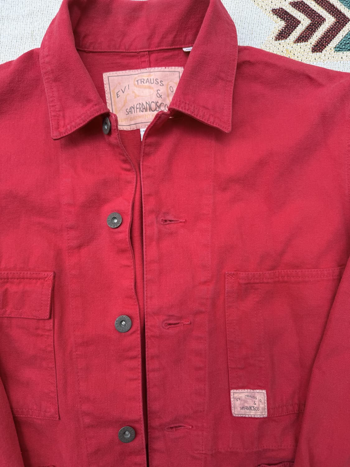 Levi’s 1999 레드 워크 커버올 자켓 m 상품이미지2