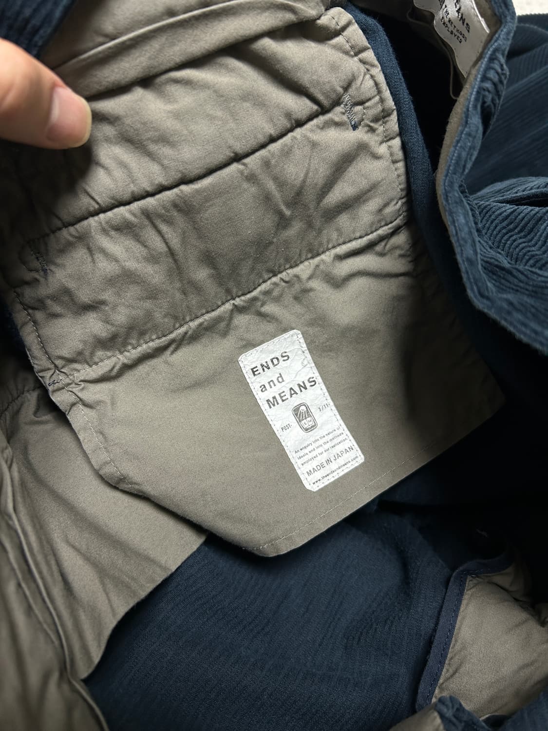 Ends and Means 그랜드파 코드 팬츠 네이비 XL 상품이미지4