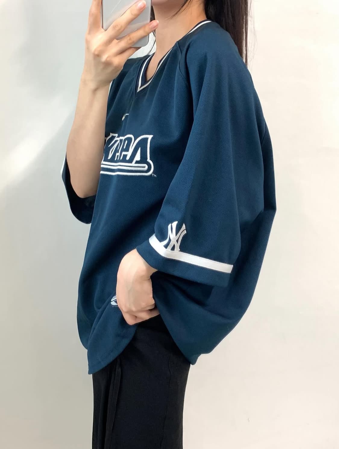 Nike 나이키 뉴욕양키스 베이스볼 네이비 져지 티셔츠 상품이미지3