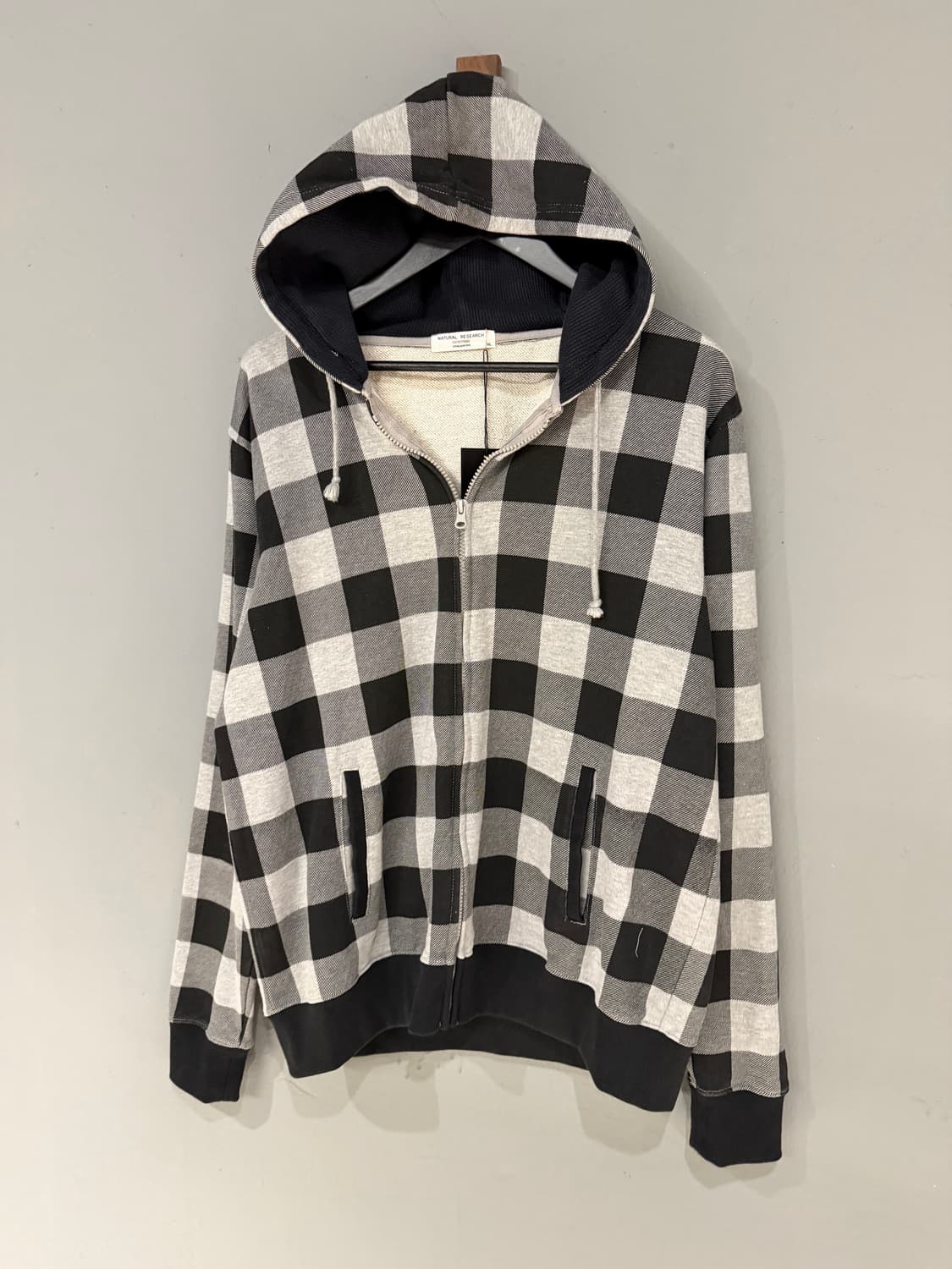 check pattern hood zip-up 상품이미지6