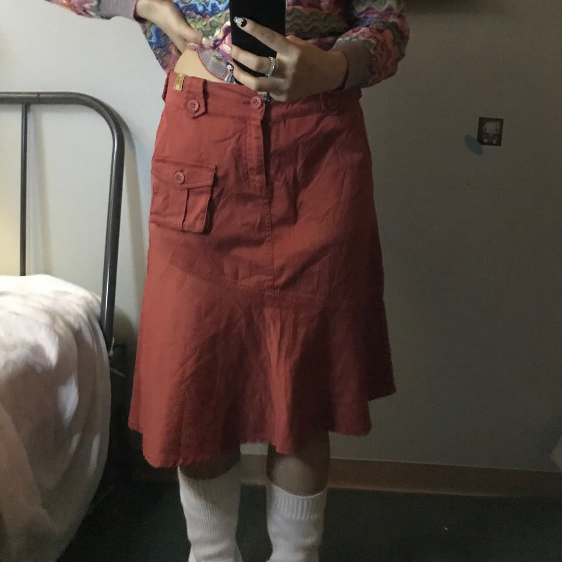 Thursday Island 오렌지레드 미디 플레어 스커트 상품이미지2