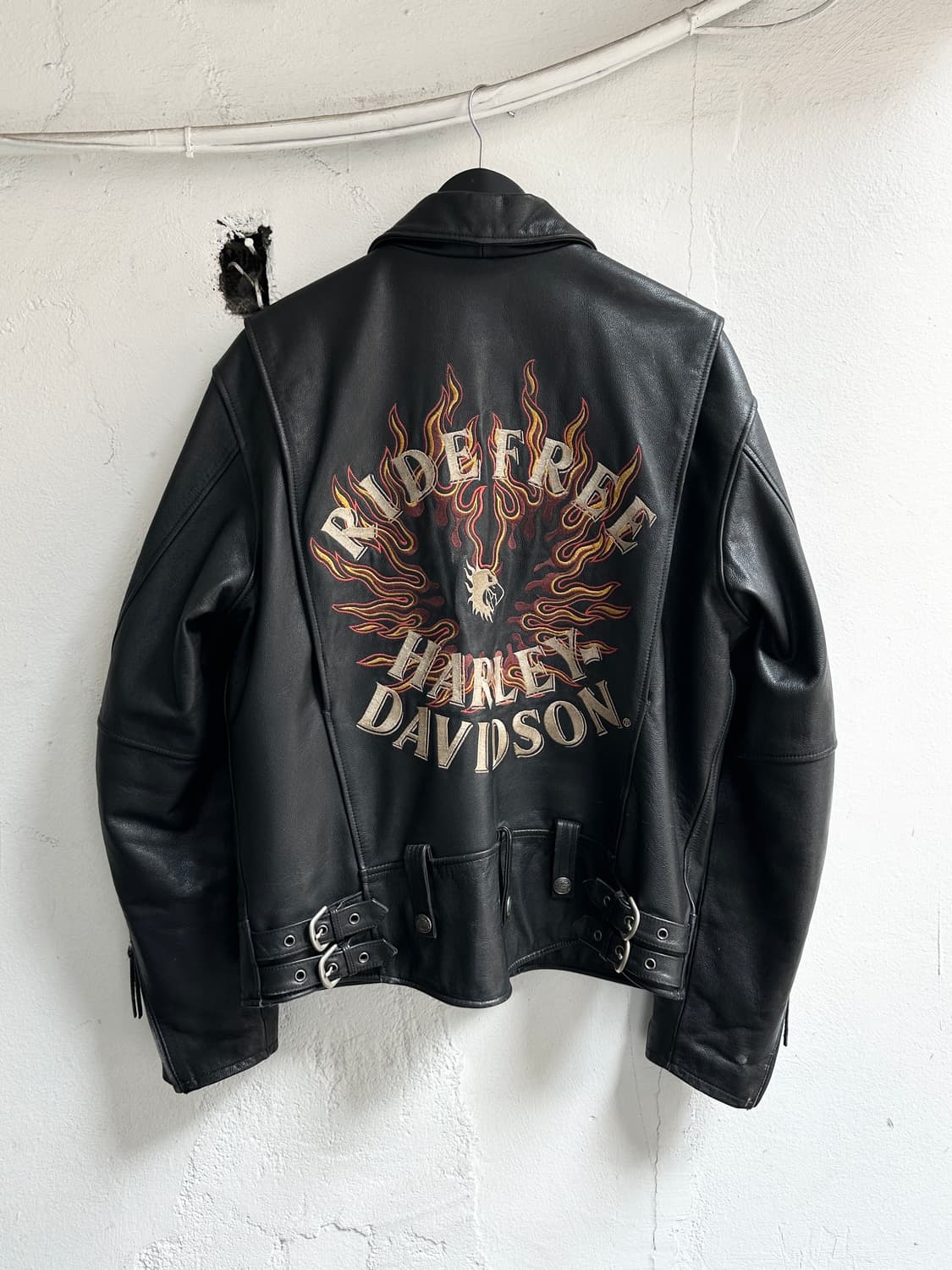 *RARE* 할리데이비슨 플레임 레더 자켓 빈티지 레더 자켓 바이커 상품이미지4