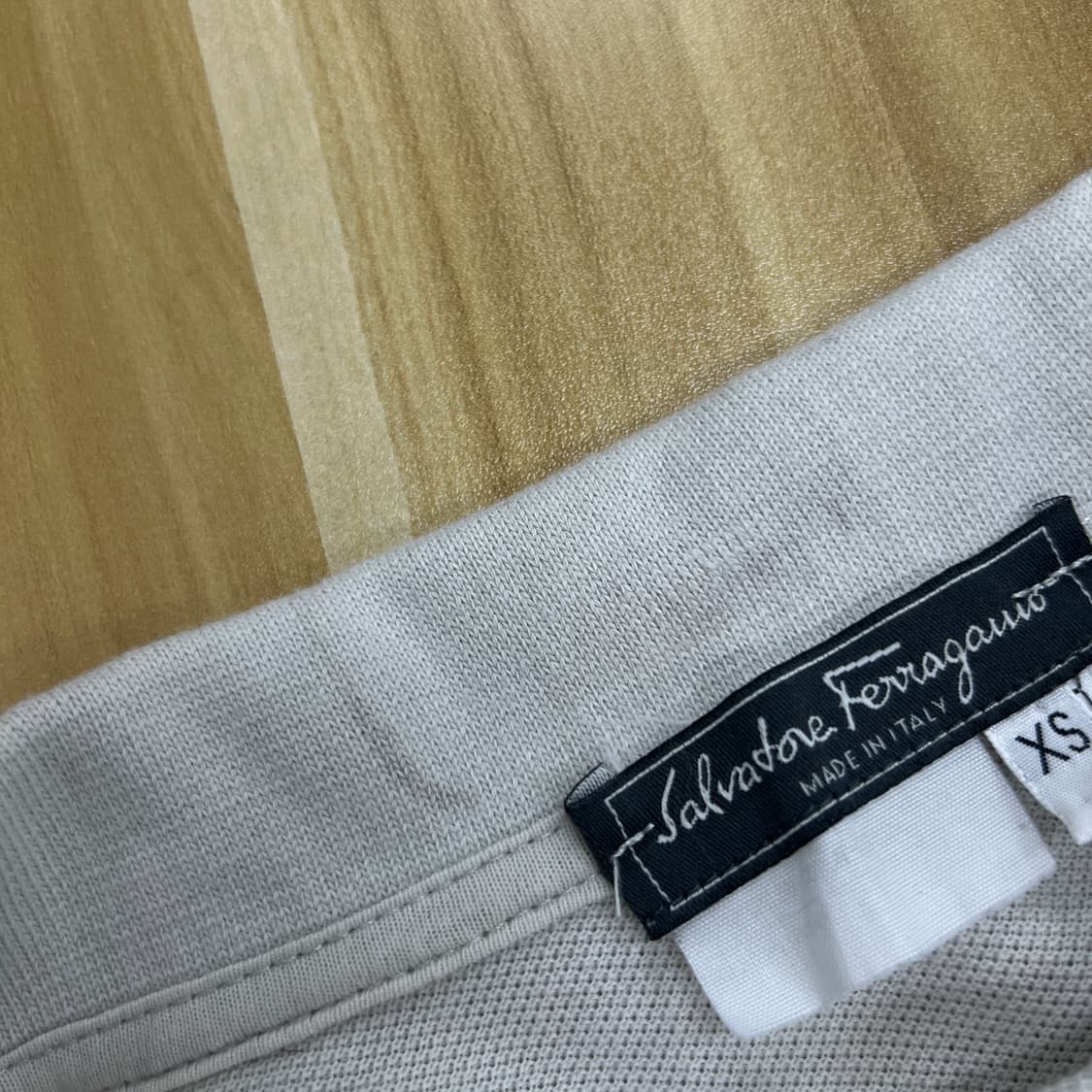 페라가모 빈티지 라이트 그레이 반팔 폴로 셔츠 XS 상품이미지9