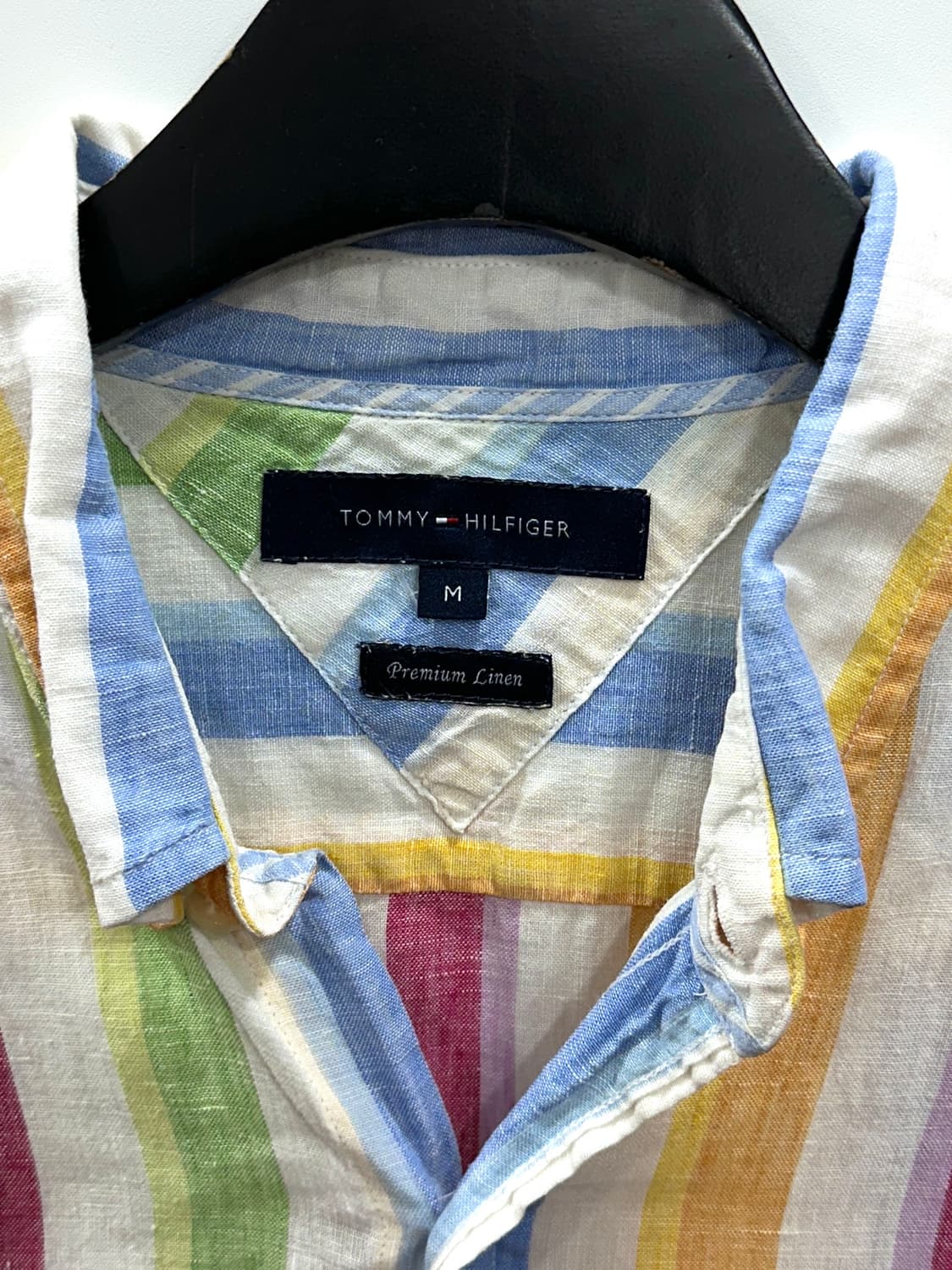 타미힐피거 멀티 컬러 스트라이프 린넨 긴팔 셔츠 M 상품이미지2