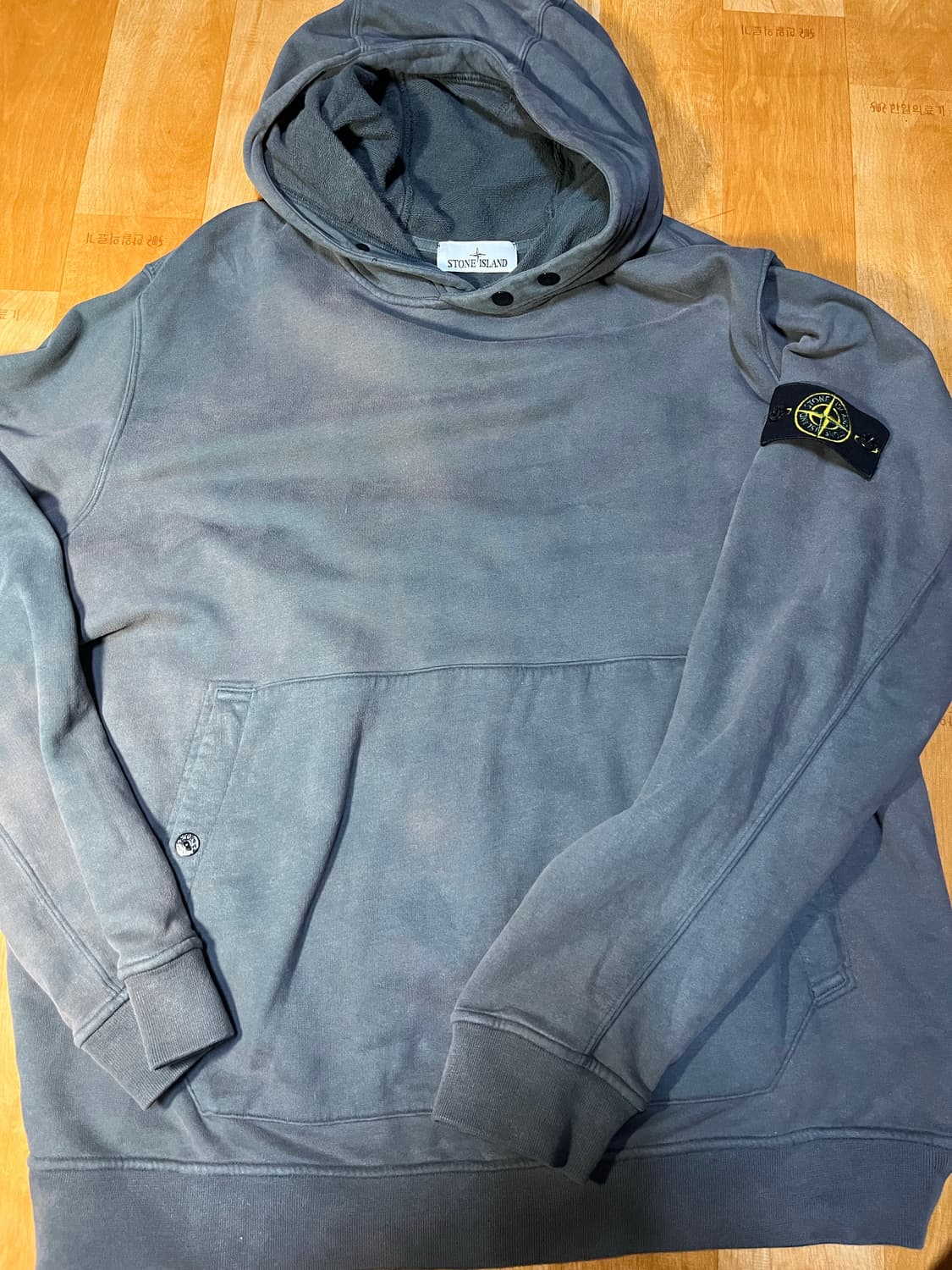 지리는 썬페이딩,물빠짐 스톤아일랜드 후드티 상품이미지1