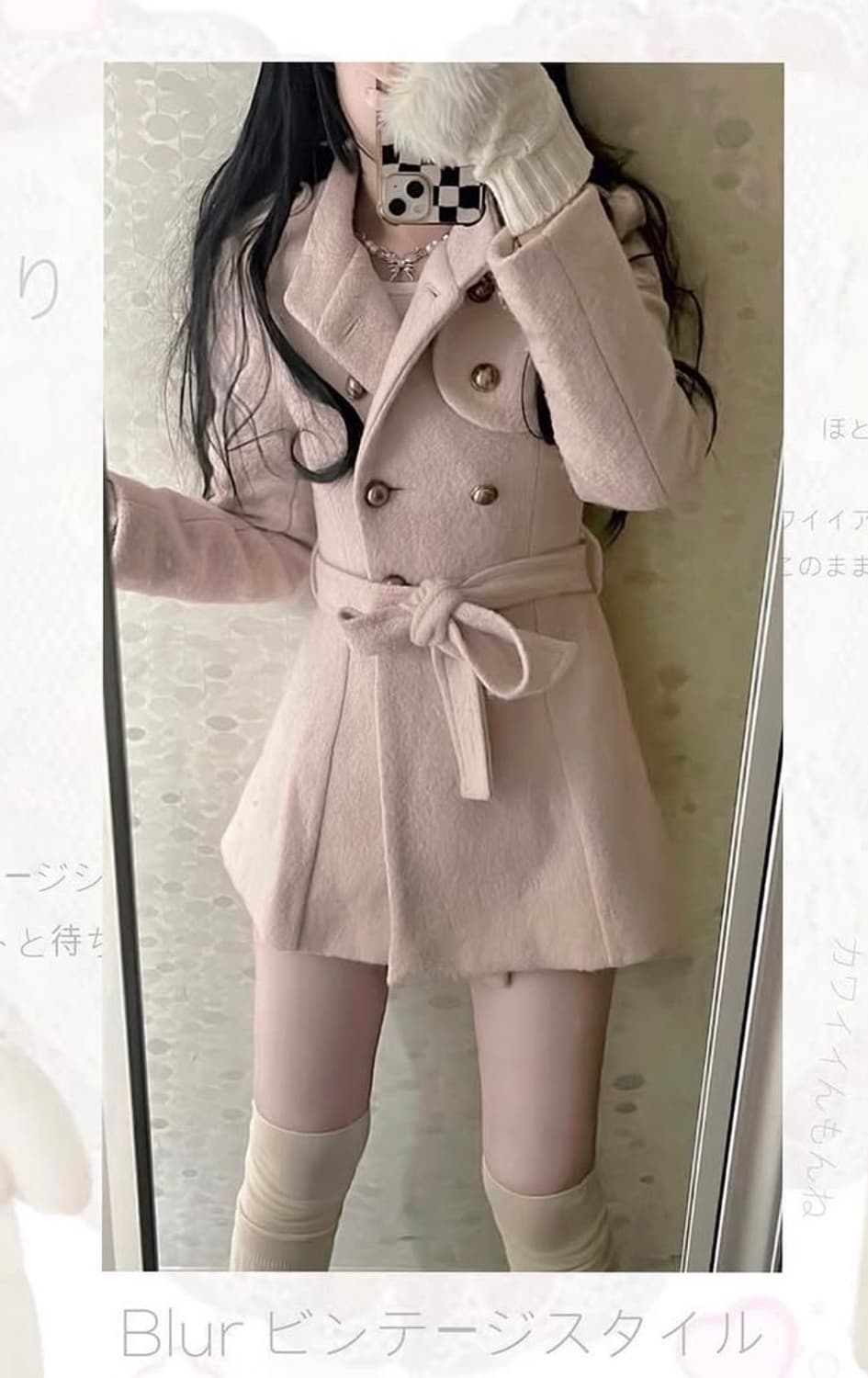 [히메갸루 라떼갸루 로걀] 빈티지 더블코트 피코트 버튼코트 원피스코트 상품이미지2