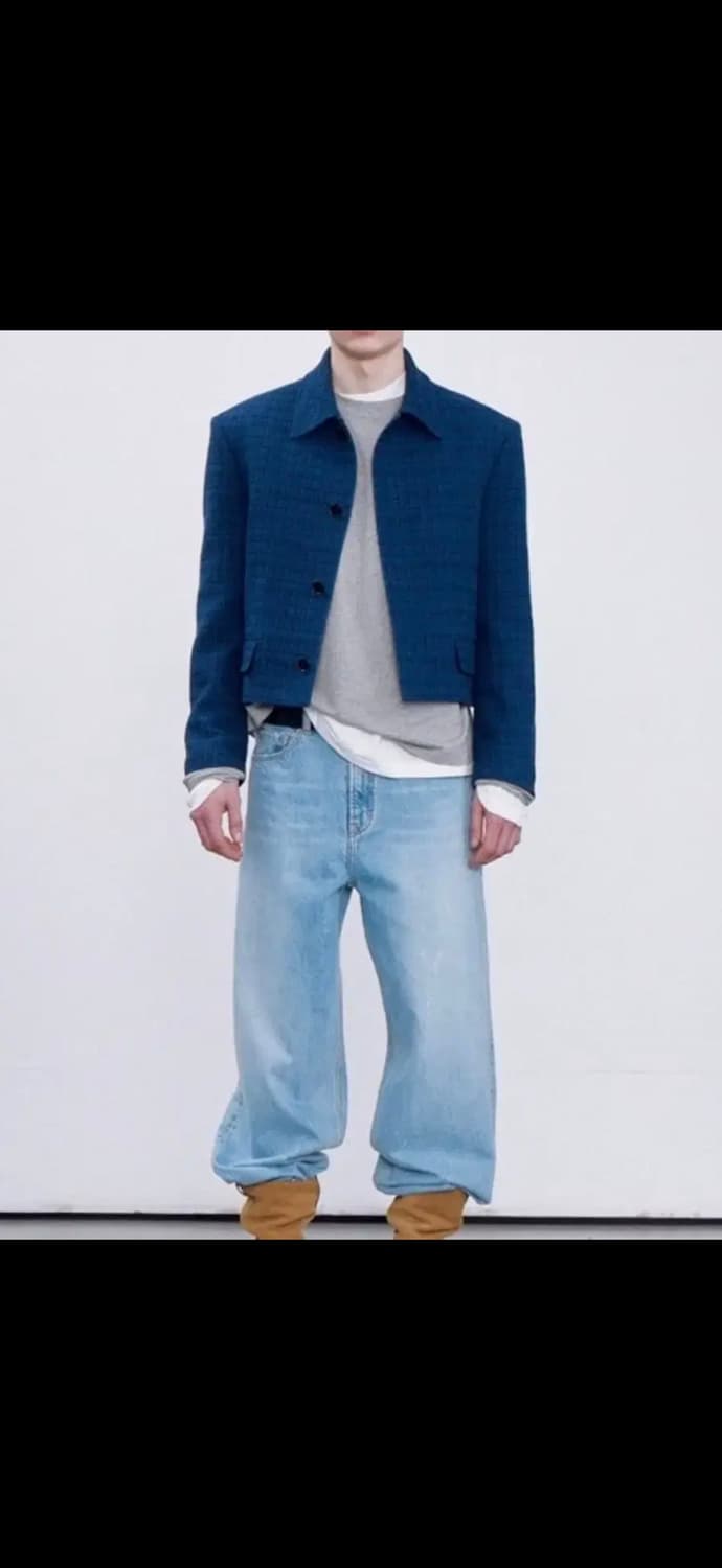 렉토 이카로 트위드 자켓 네이비 L 상품이미지1