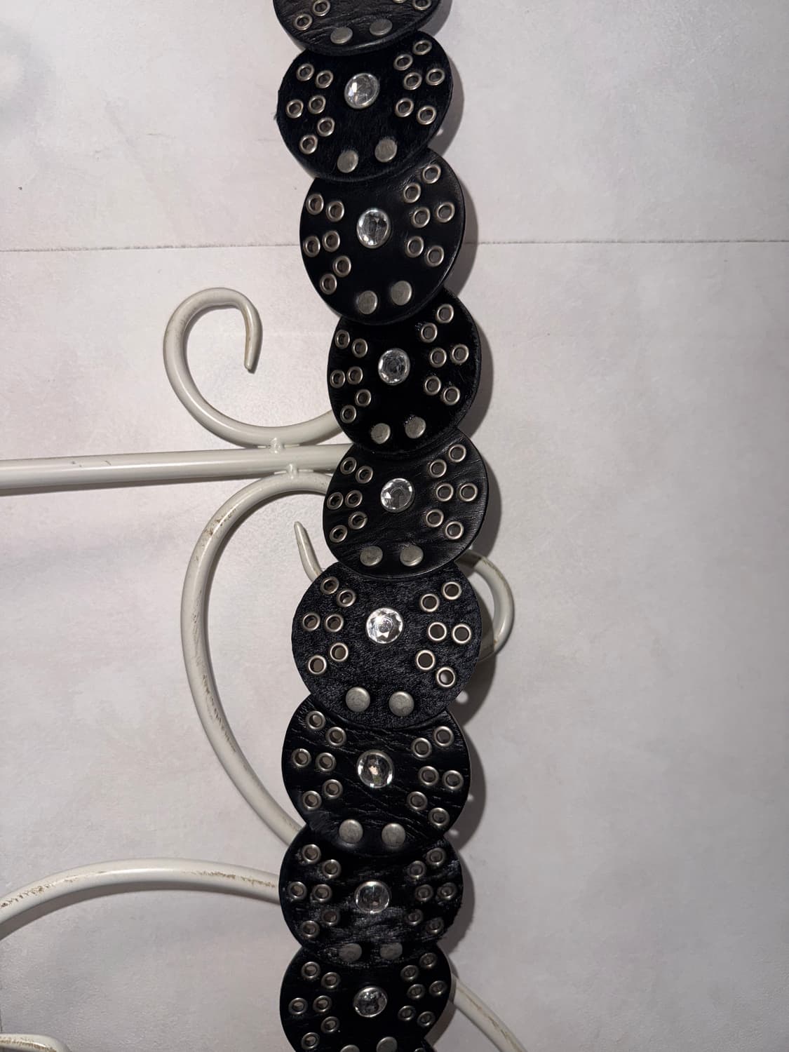 Black calf fur western punching belt 상품이미지6