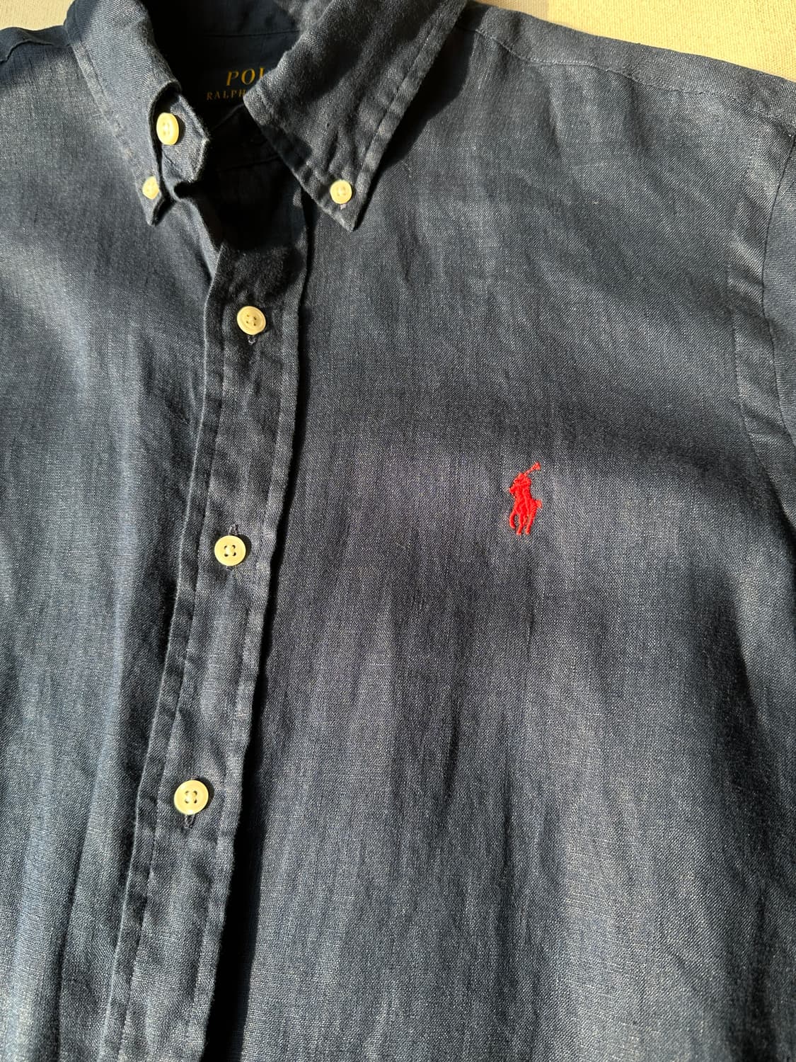 폴로 랄프로렌 네이비 린넨 셔츠 M 상품이미지2