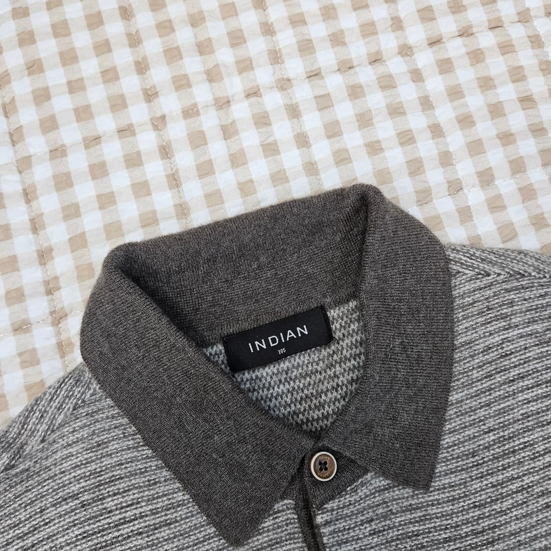 인디안 울100 니트 카라티 남자100 상품이미지2