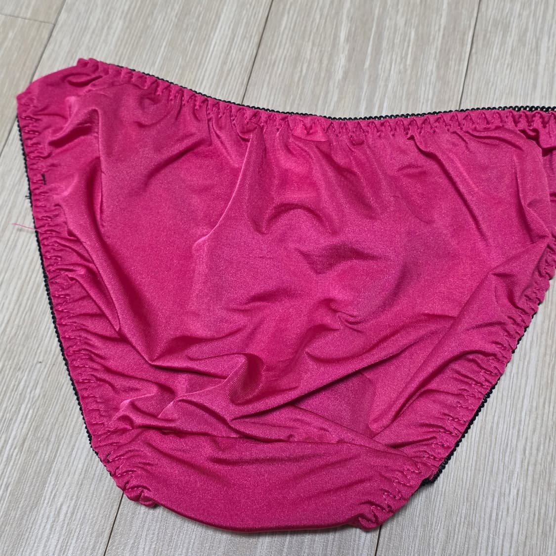 일본빈티지) 새틴 버건디 리본레이스 로맨틱 팬티 상품이미지3