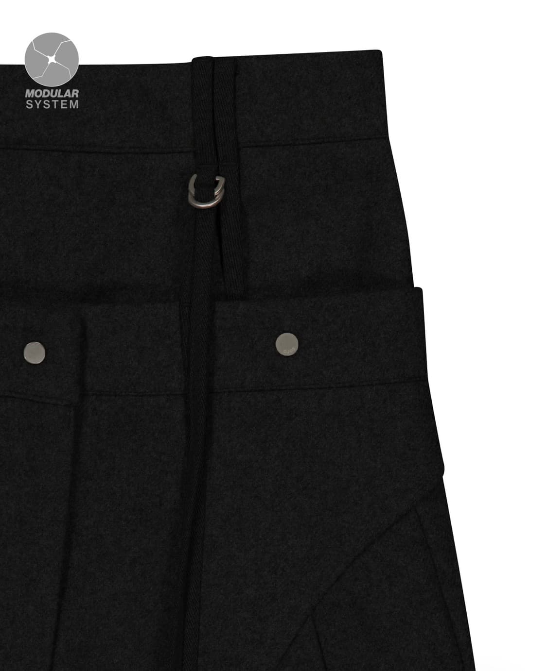 OJOS Layered Wool Skirt / Black 상품이미지5