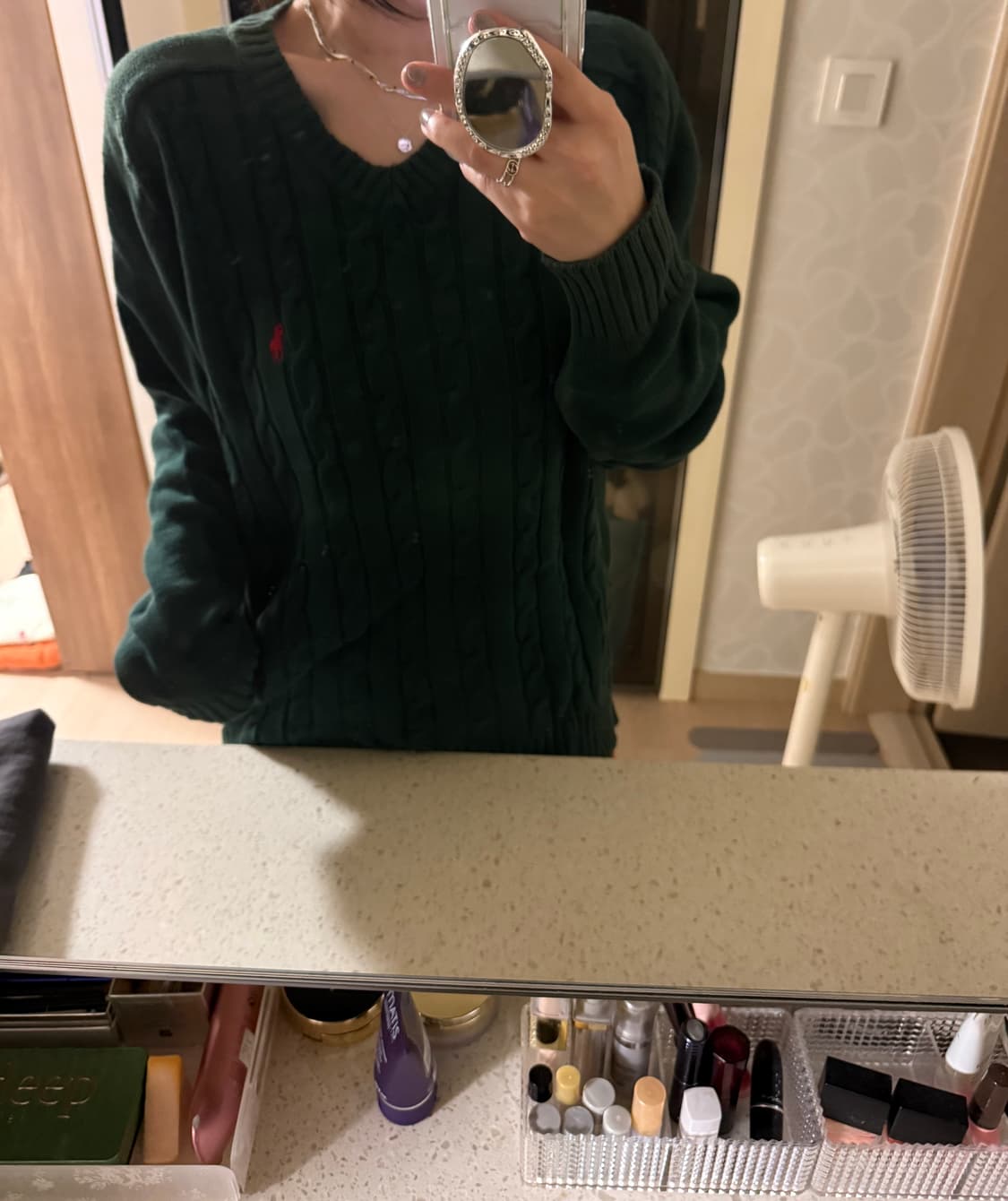 폴로 랄프로렌 꽈배기 니트 그린 남성 xl 상품이미지3