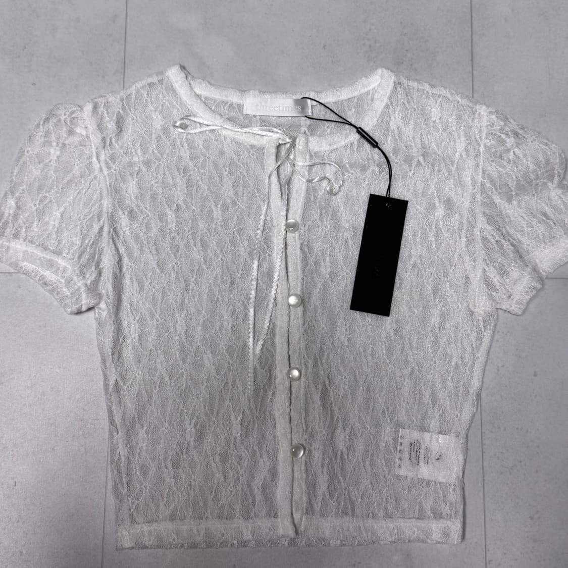 쓰리타임즈 다이애나 로맨틱 화이트 가디건 구버전 상품이미지2