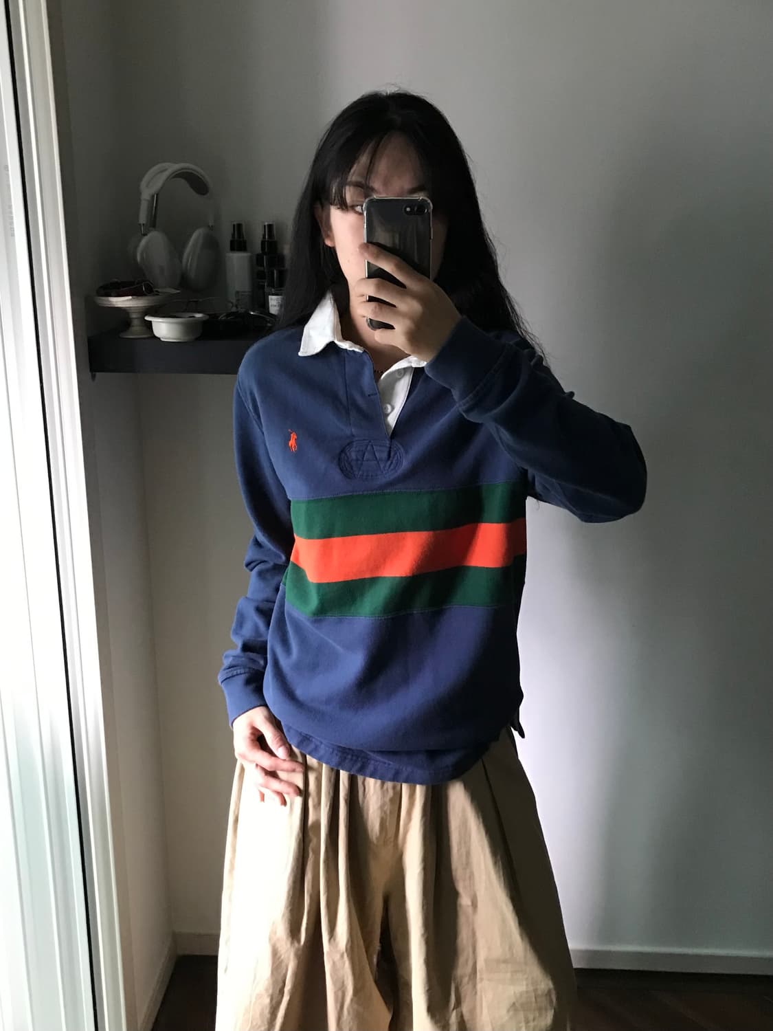 폴로 랄프로렌 포니로고 배색 네이비 럭비티 상품이미지1