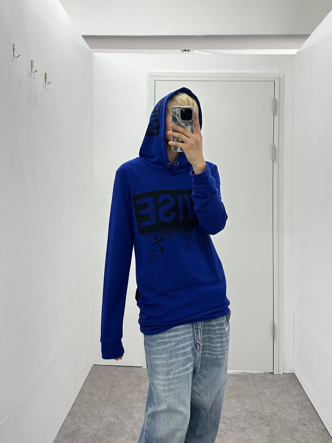 Saucy Cool punk cross lettering hoodie 상품이미지5