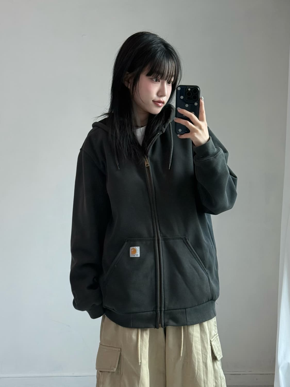 칼하트 블랙 후드집업 상품이미지4