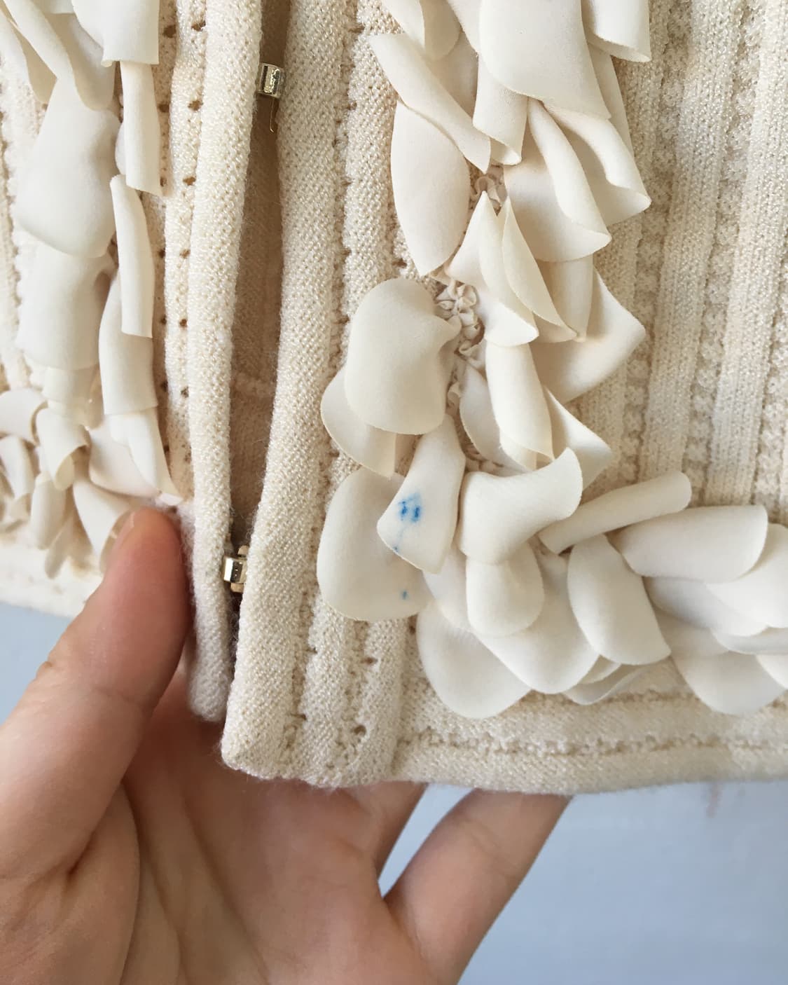 Pleats trimming ribbed knit cardigan 상품이미지4