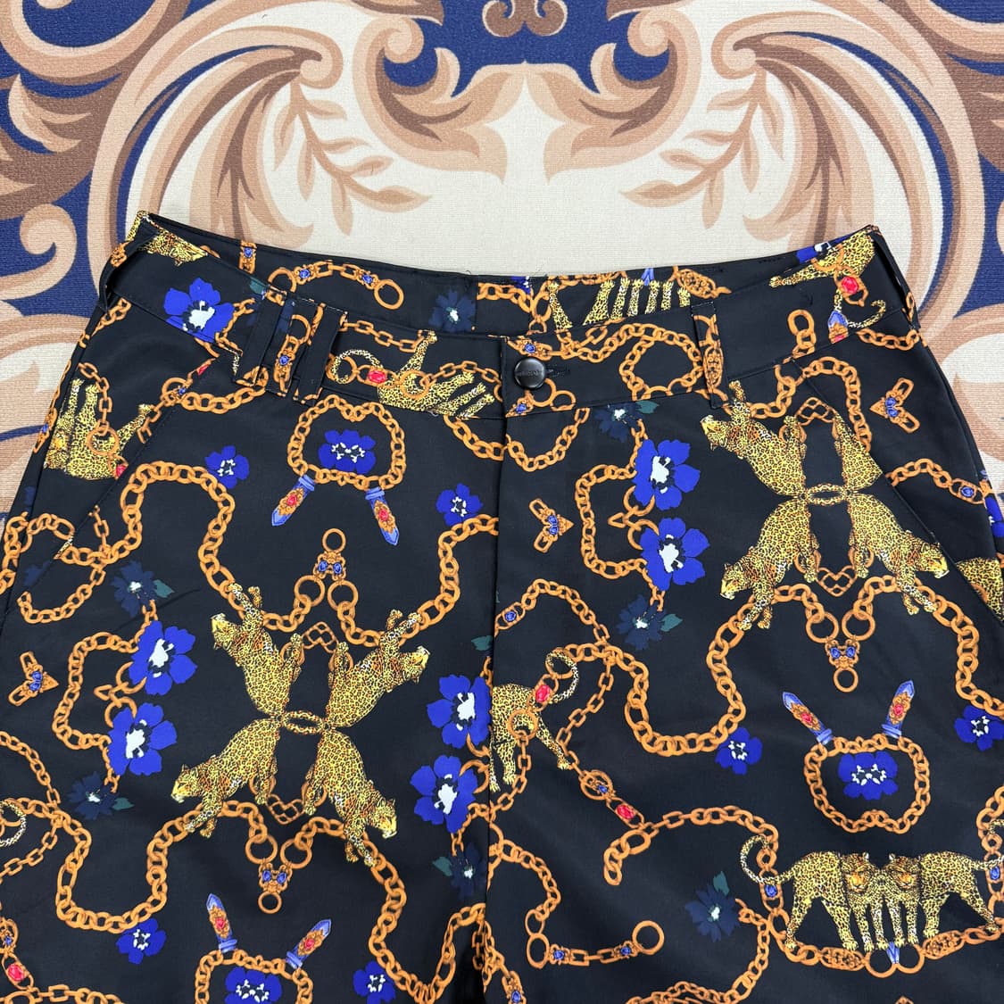 (우먼즈 L)아디다스 블랙 레오파드 체인 카고 조거팬츠 상품이미지2