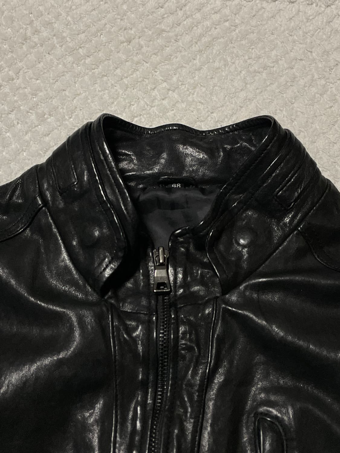 [48] 광희시장 웨스턴 무드 램스킨 양가죽 절개 레더 자켓 상품이미지5