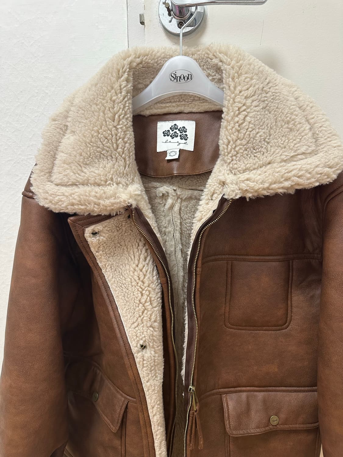 시눈 sinoon 빈티지 무스탕 자켓 브라운 상품이미지2