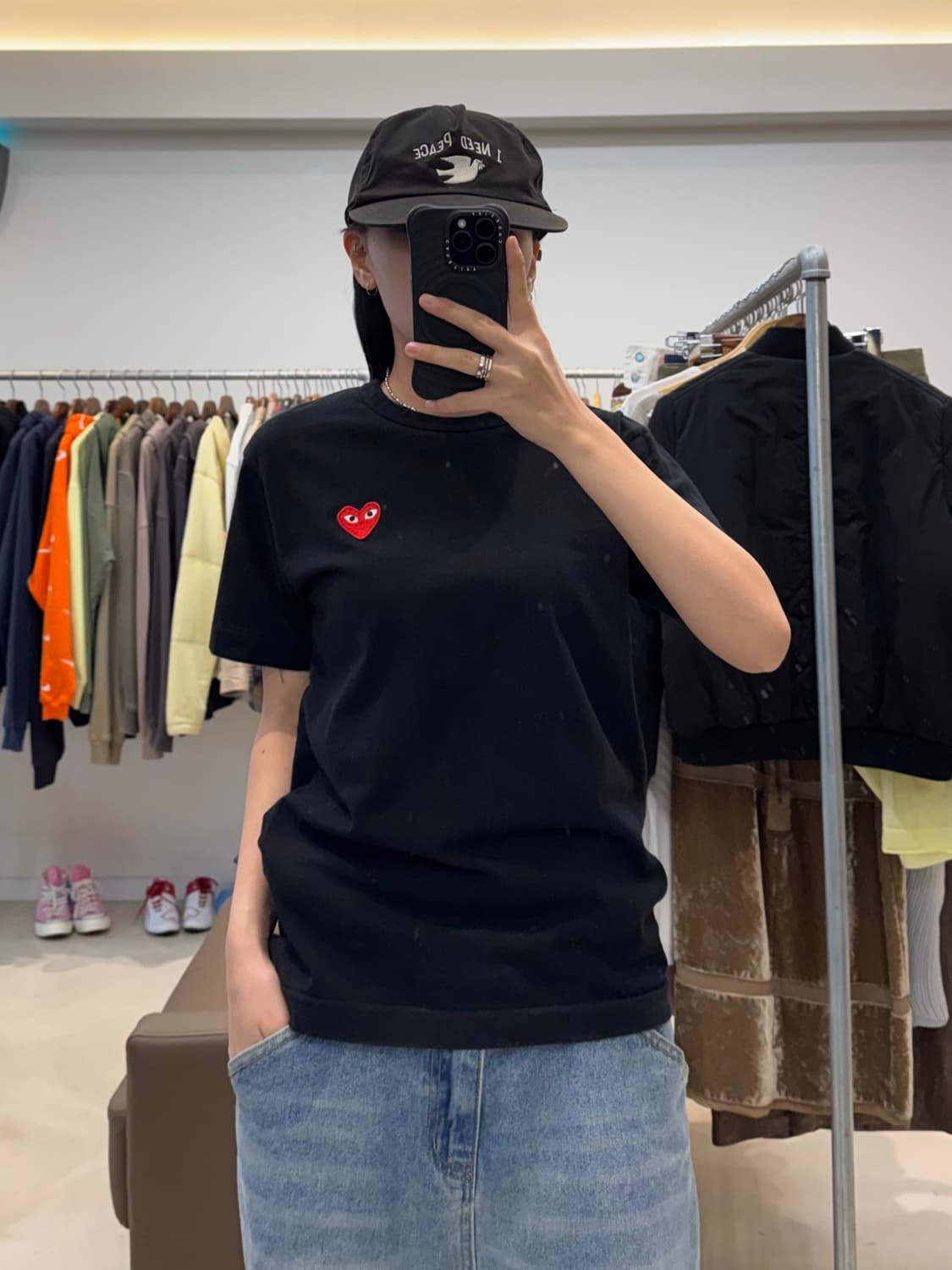 꼼데가르송 레드 하트 와펜 반팔 티셔츠 상품이미지6