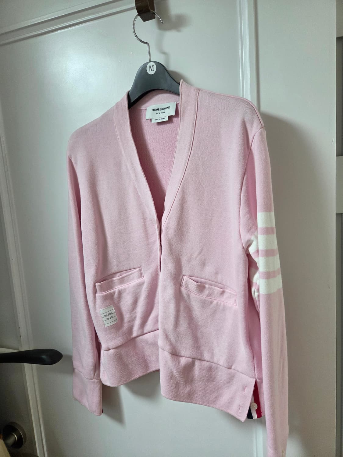 [Thom Browne] 톰브라운 면소재 핑크 가디건 M사이즈 상품이미지1