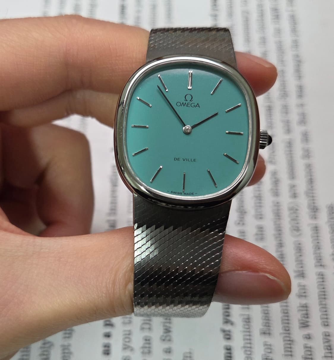 레어] 빈티지 오메가 드빌 엘립스 애플민트 수동 남성용 오리지널 브슬 v 상품이미지1