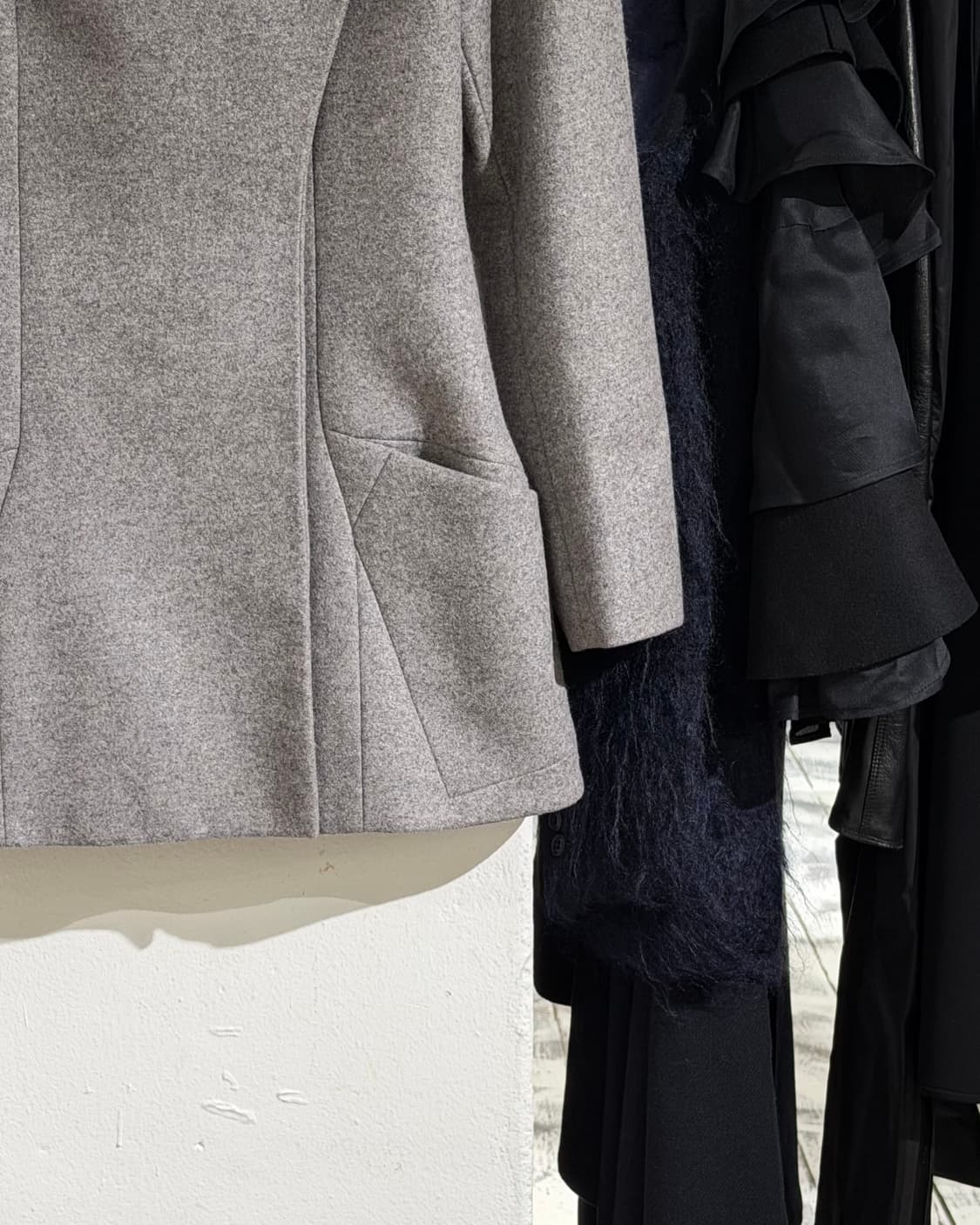 질샌더 그레이 울 언발란스 카라 코트 상품이미지6