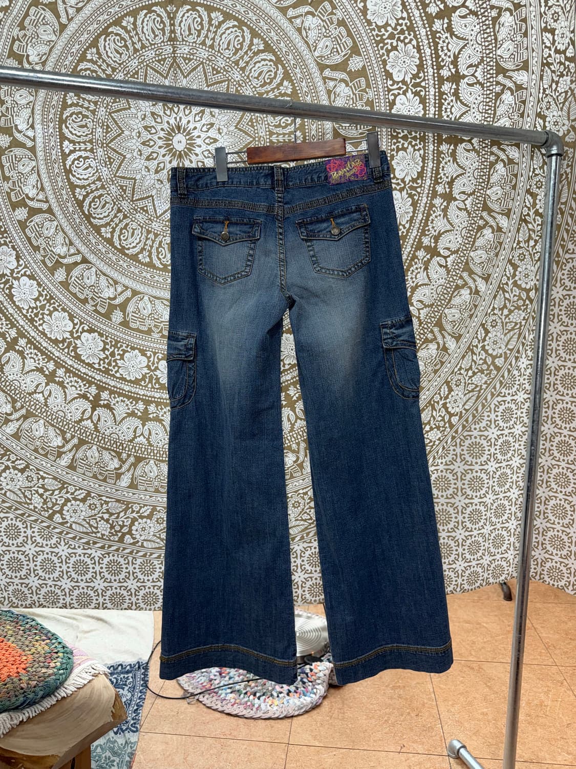 빈티지 여성 패치 카고 데님 부츠컷팬츠  상품이미지5