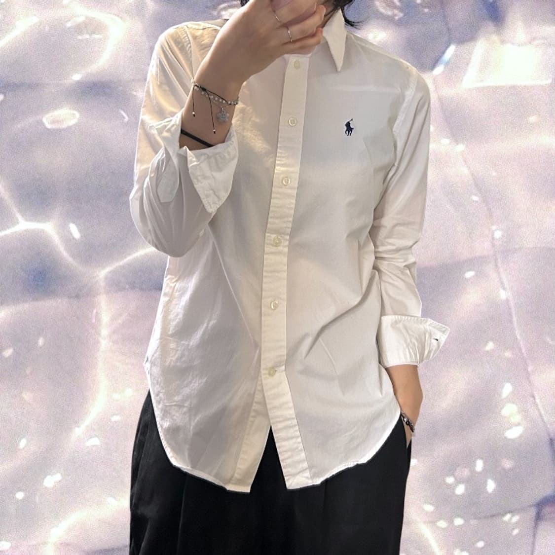 폴로 랄프로렌 신형 솔리드 셔츠 화이트 XS  상품이미지1