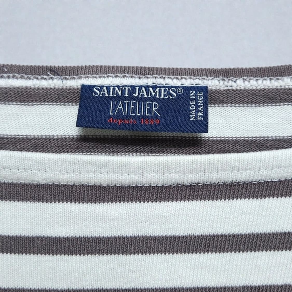 100 세인트제임스 티셔츠 스트라이프 커피색 상품이미지5