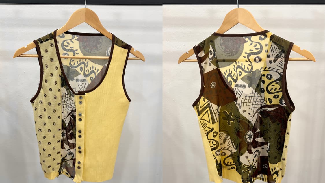 Yellow mesh printing sleeveless 상품이미지6