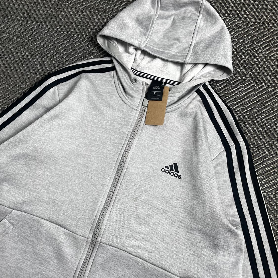 아디다스 에센셜 사이드 라인 그레이 트랙 후드집업o 4438 상품이미지4