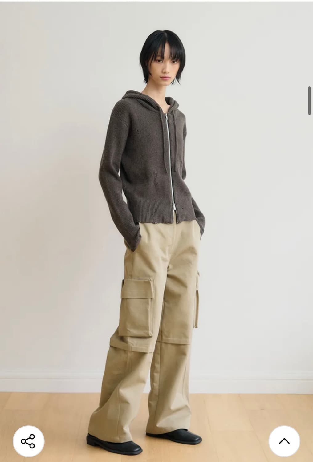 시스에이 울 니트 후드 집업  상품이미지2