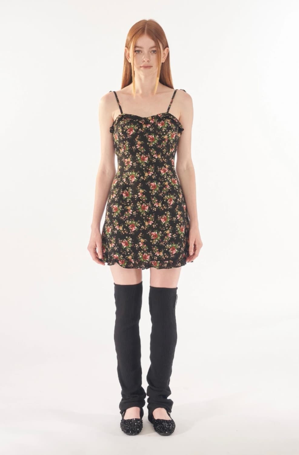 [택 o] 오드원아웃 FLOWER ONE PIECE_BLACK 상품이미지2