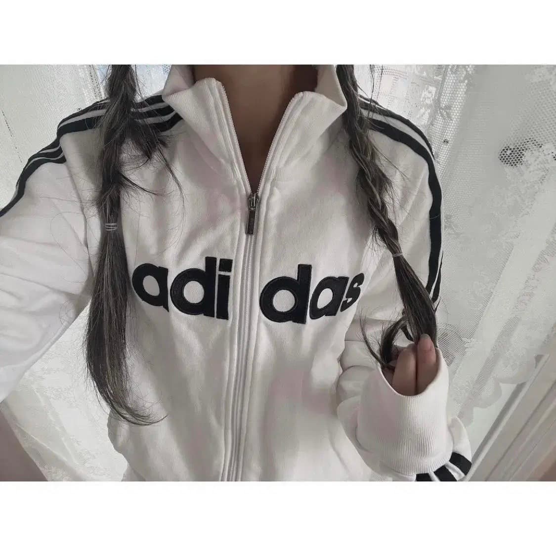 빈티지 아디다스 화이트 집업 상품이미지2