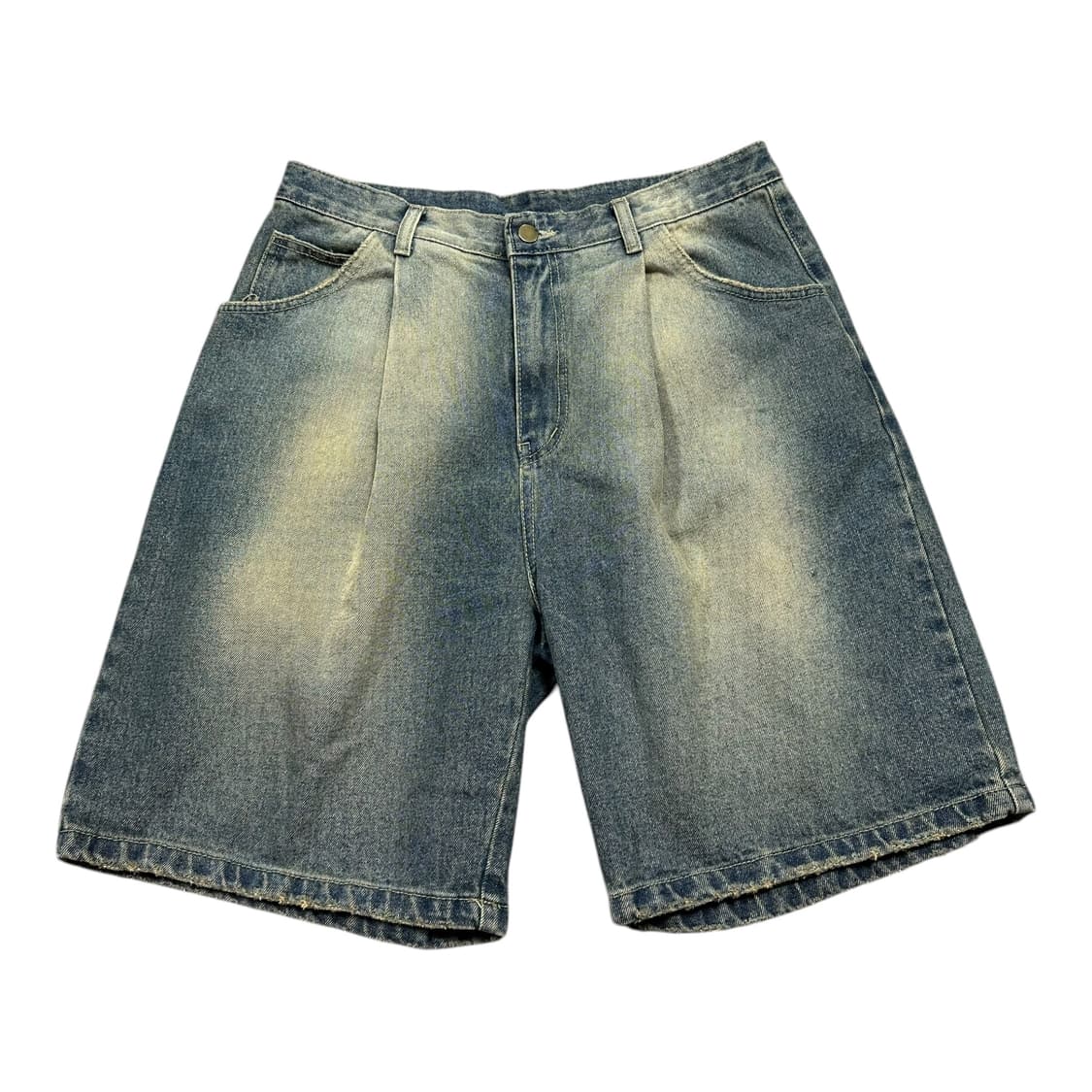 ✨ (바배) 퍼스텝 원턱 버뮤다 데님 팬츠 상품이미지1