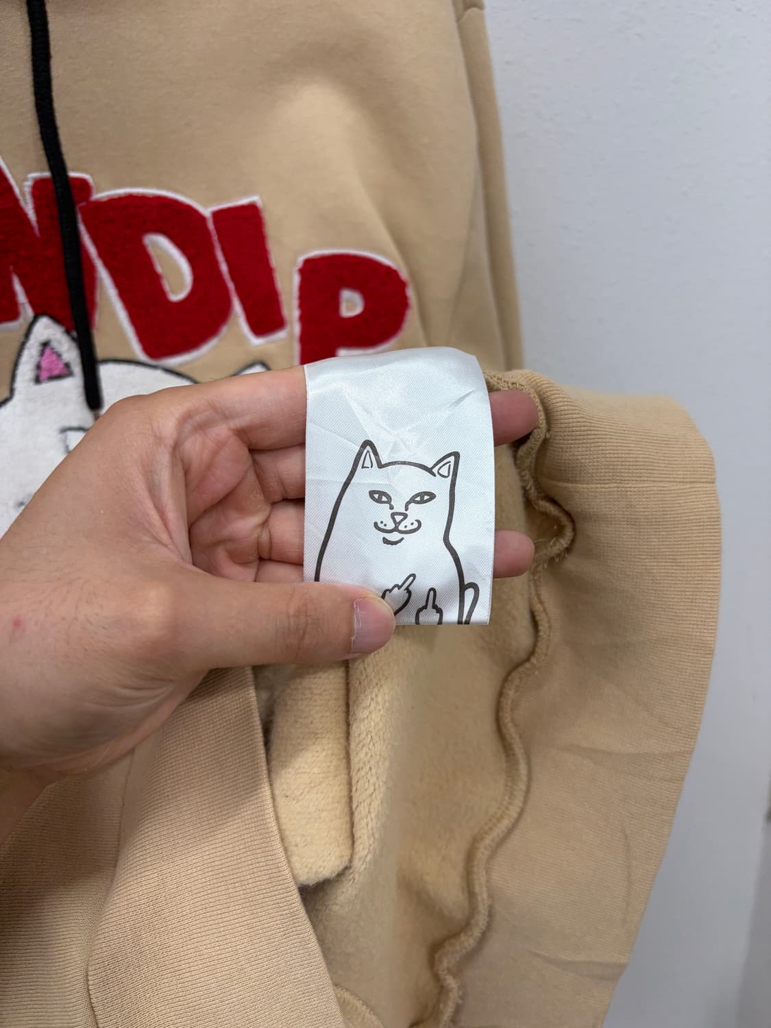 RIPNDIP 빅로고 고양이 자수 후드티 상품이미지6