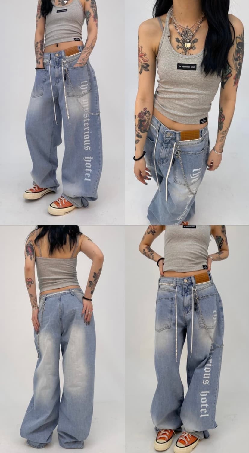 더미스테리어스호텔 페이크 데님팬츠 상품이미지2