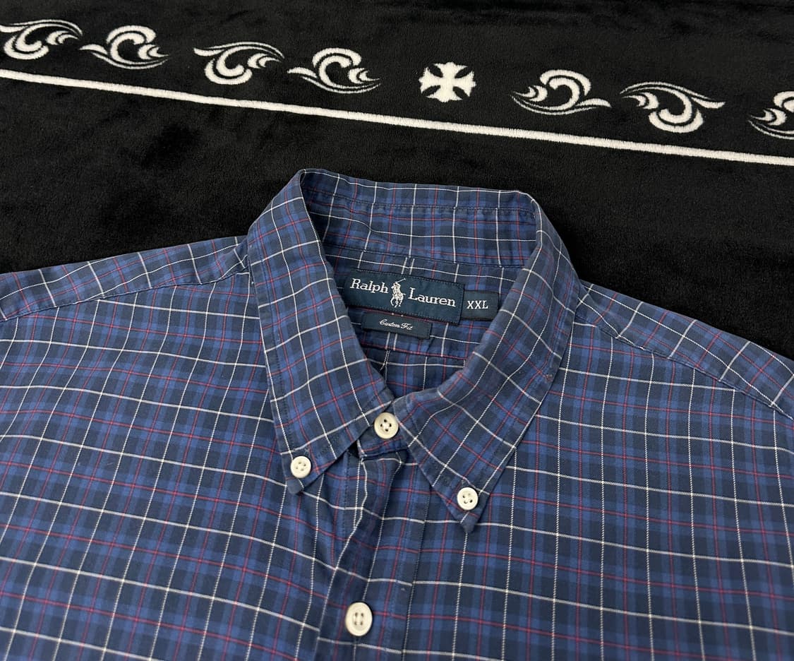 폴로 블루 체크 셔츠 2XL 상품이미지5