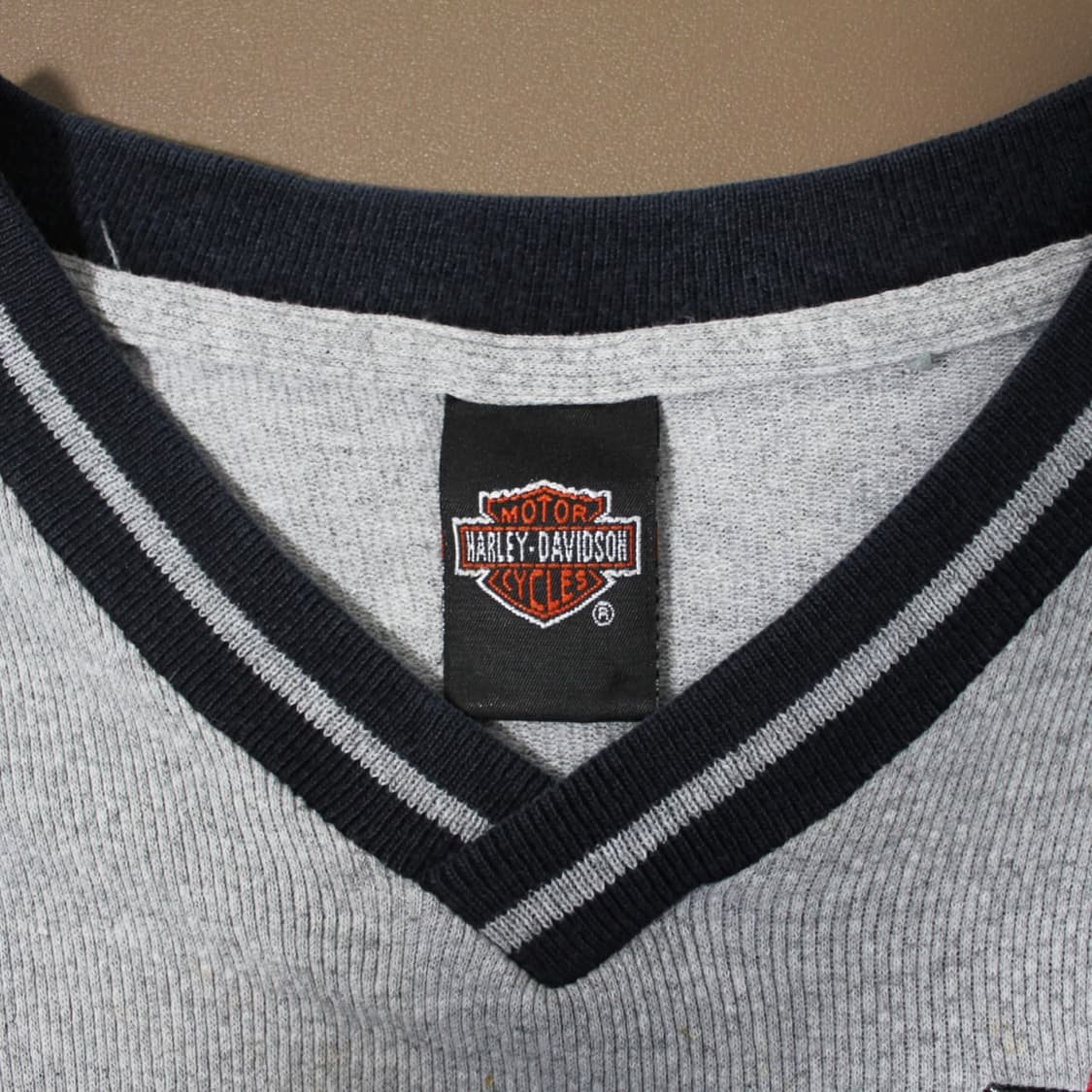 Harley-Davidson V넥 배색 반팔 티셔츠 상품이미지5