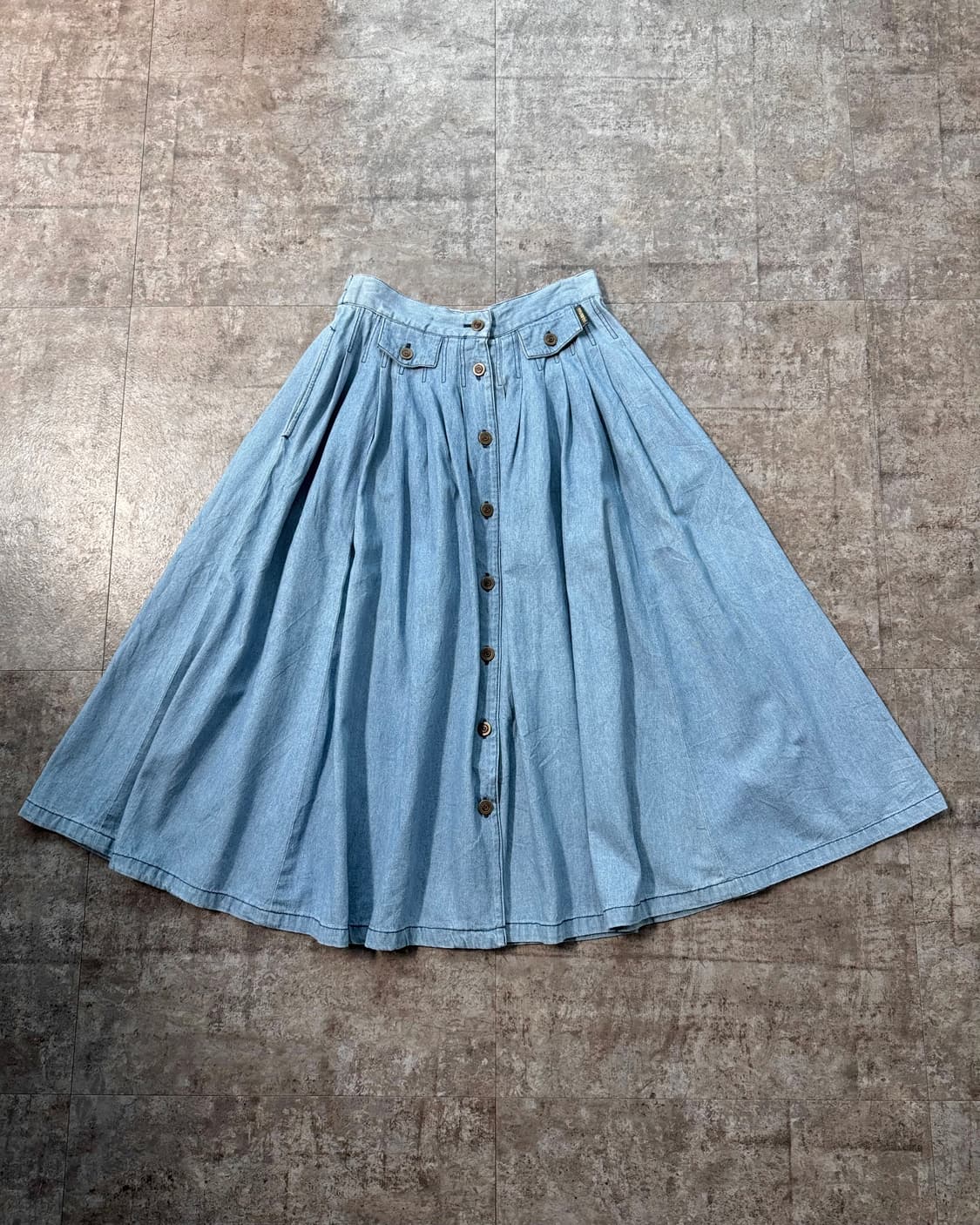 버튼 데님 롱 스커트 상품이미지1