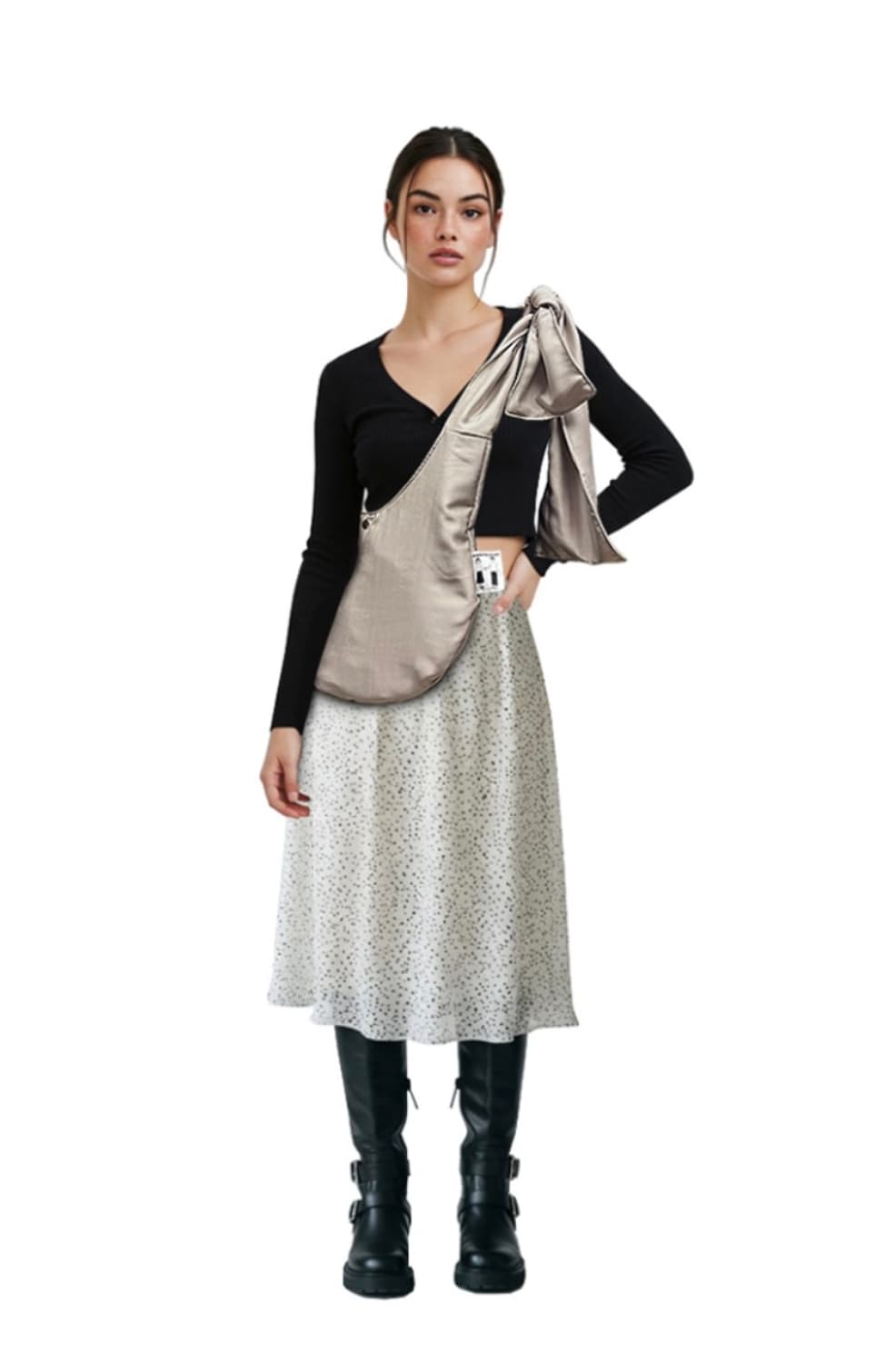 씨씨씨프로젝크 새틴크로스바디백 베이지골드 상품이미지4