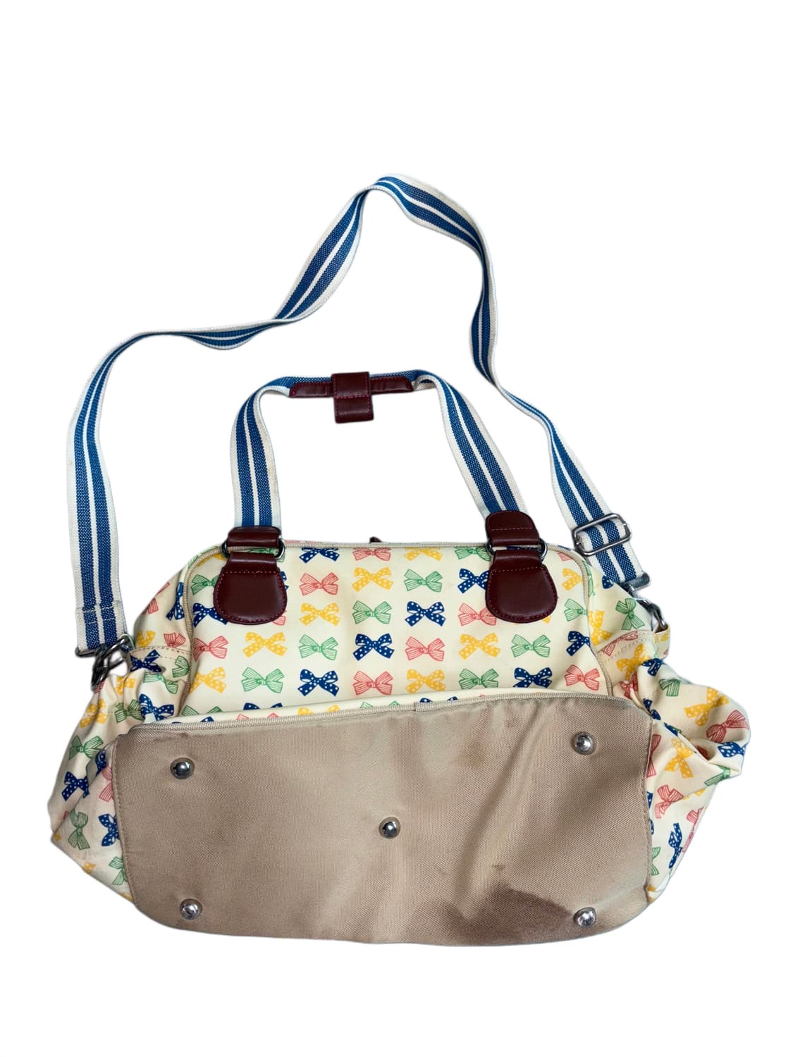 핑크 라이닝 리본 패턴 토트&크로스백  상품이미지2