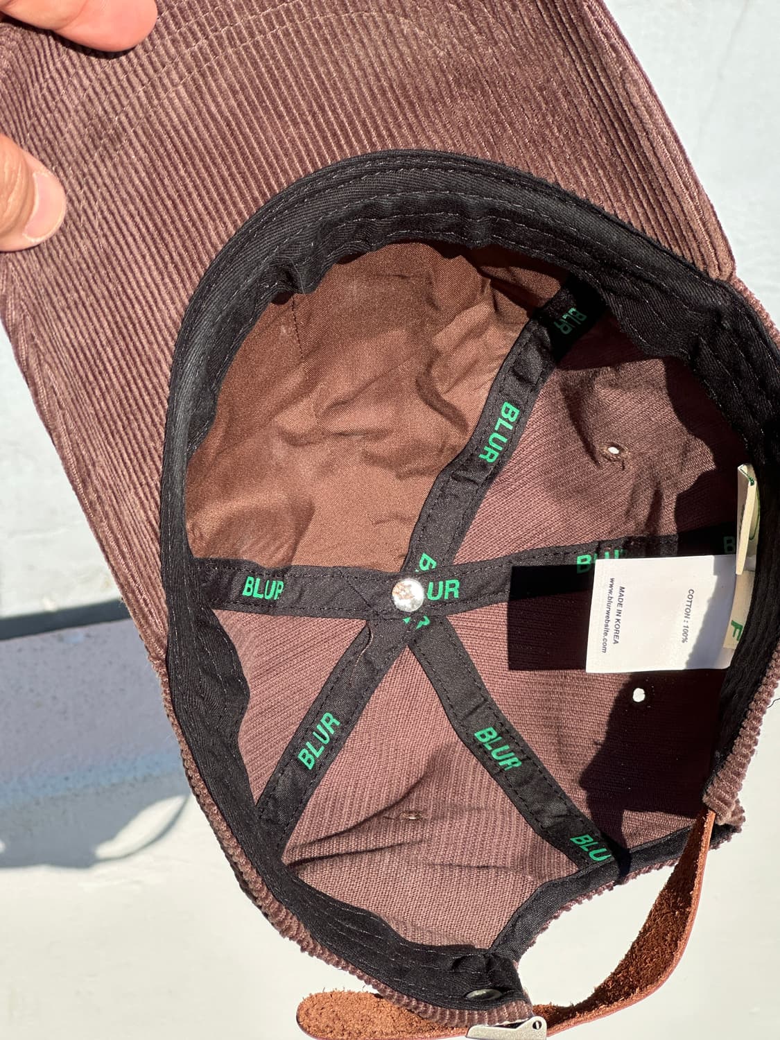 [F] Blur 블러 로고 브라운 코듀로이 볼캡 모자 상품이미지6